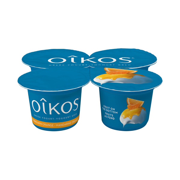 Yogurt Oikos Greek Yogurt, Mandarin Orange Flavour, 2% M.F., Fruit On The Bottom hero