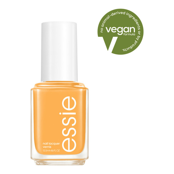 Makeup essie salon-quality nail polish, 8-free vegan, bright yellow, Check Your Baggage hero