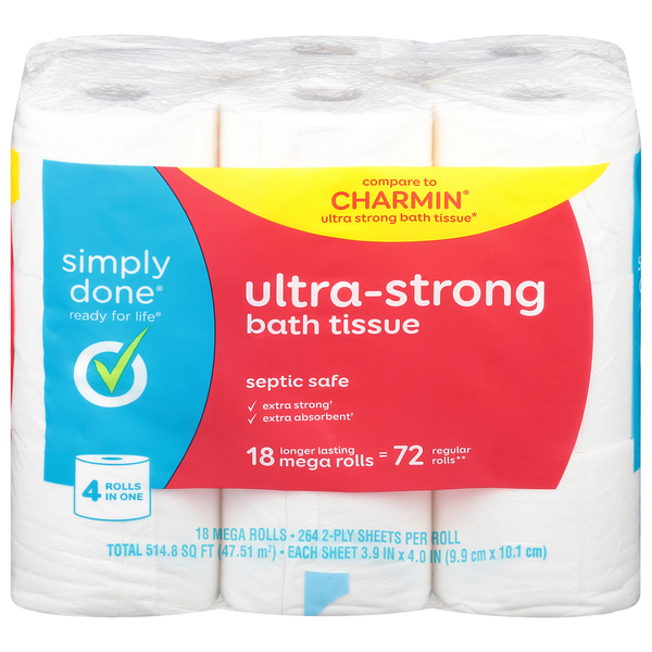 Paper Goods Simply Done Bath Tissue, Ultra-Strong, Mega Rolls, 2-Ply hero