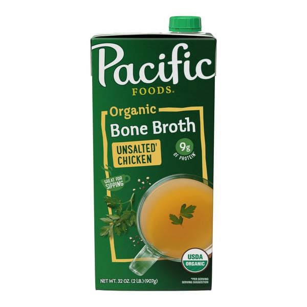 Soup, Broth & Bouillon Pacific Foods Organic Unsalted Chicken Bone Broth hero