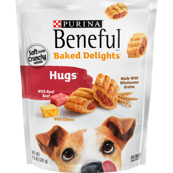 Dog Food & Care Purina Beneful Made in USA Facilities Dog Treats, Baked Delights Hugs With Real Beef & Cheese hero