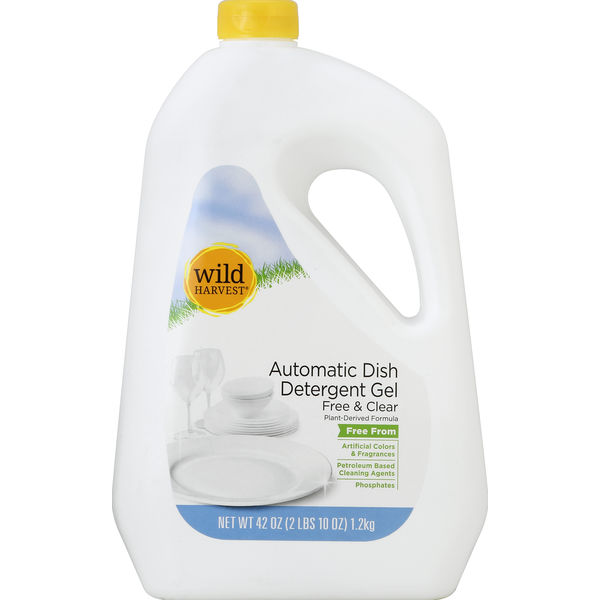 Dish Detergents Wild Harvest Dish Detergent, Automatic, Free & Clear, Gel hero