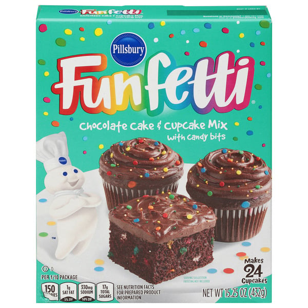 Doughs, Gelatins & Bake Mixes Pillsbury Funfetti Chocolate Cake Mix With Candy Bits hero