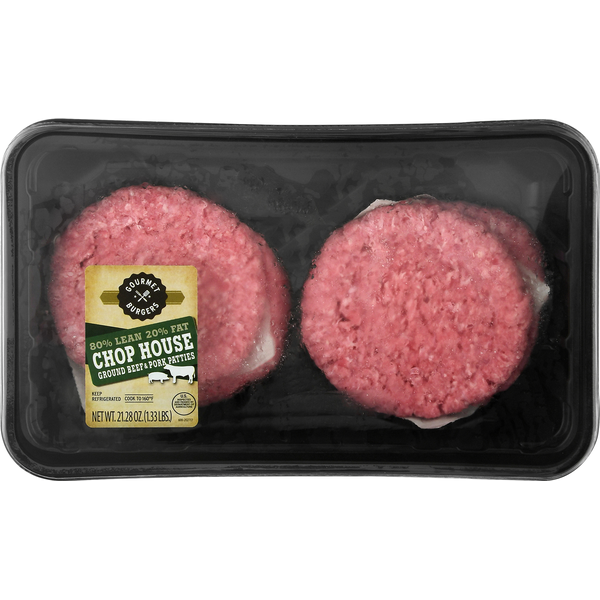 Fresh Beef, Lamb, Veal Food Lion Chop House 80%Lean Beef & Pork Burgers hero