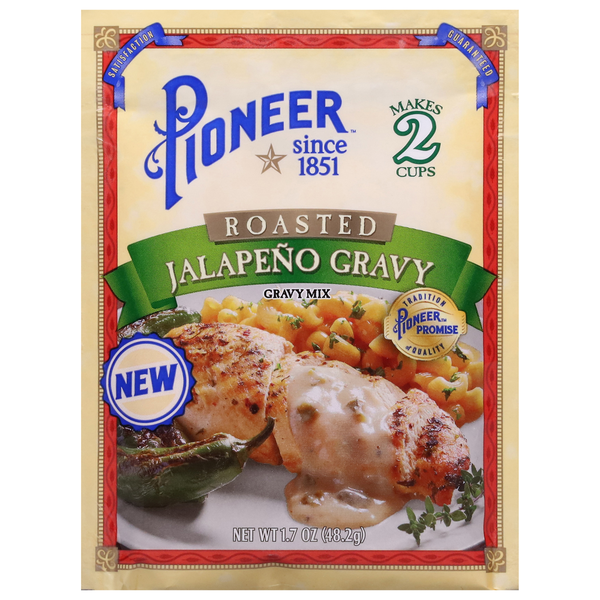 Condiments Pioneer Gravy Mix, Jalapeno Gravy, Roasted hero