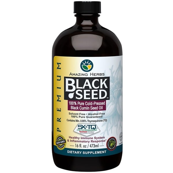 Fish Oil & Omegas Amazing Herbs Black Cumin Seed Oil, 100% Pure Cold-Pressed, Premium hero