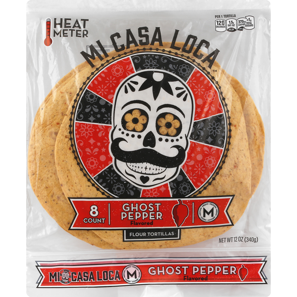 Tortillas & Flat Bread Mi Casa Loca Flour Tortillas, Ghost Pepper Flavored, Medium hero