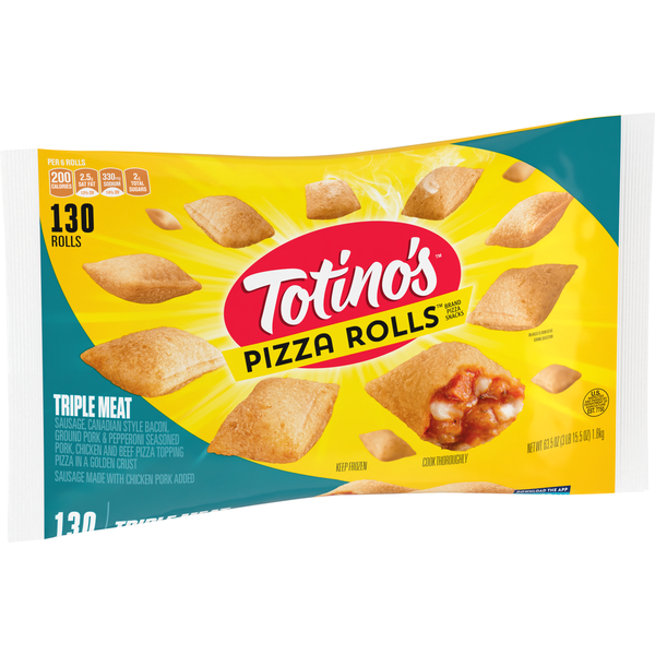 Frozen Appetizers & Sides Totino's Pizza Rolls Triple Meat Flavored Frozen Snacks hero