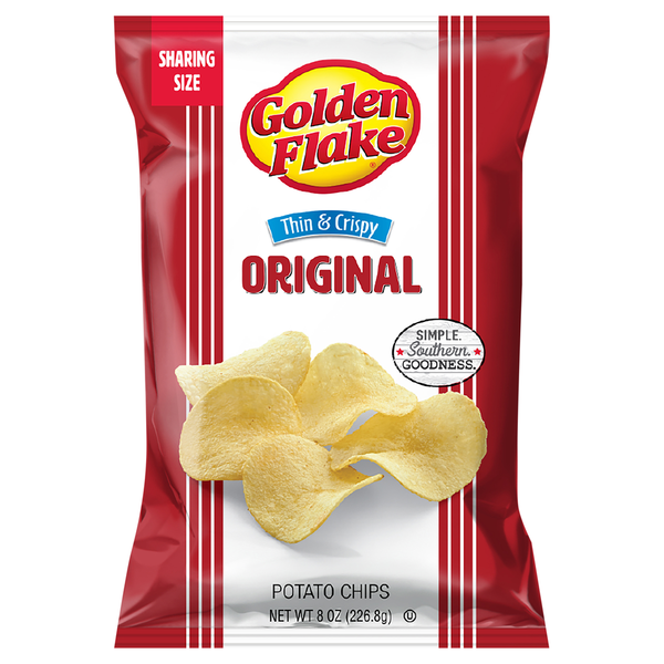 Chips & Pretzels Golden Flake Potato Chips, Original, Sharing Size hero