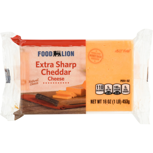 Packaged Cheese Food Lion Natural Extra Sharp Cheddar Cheese hero