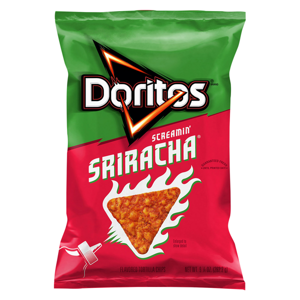 Chips & Pretzels Doritos Tortilla Chips, Screamin' Sriracha hero