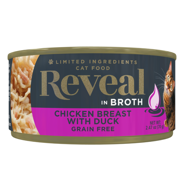 Cat Food & Care Reveal Natural Wet Cat Food, Chicken Duck Broth hero