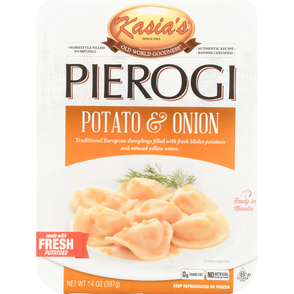 Frozen Meals Kasia's Pierogi, Potato and Onion hero