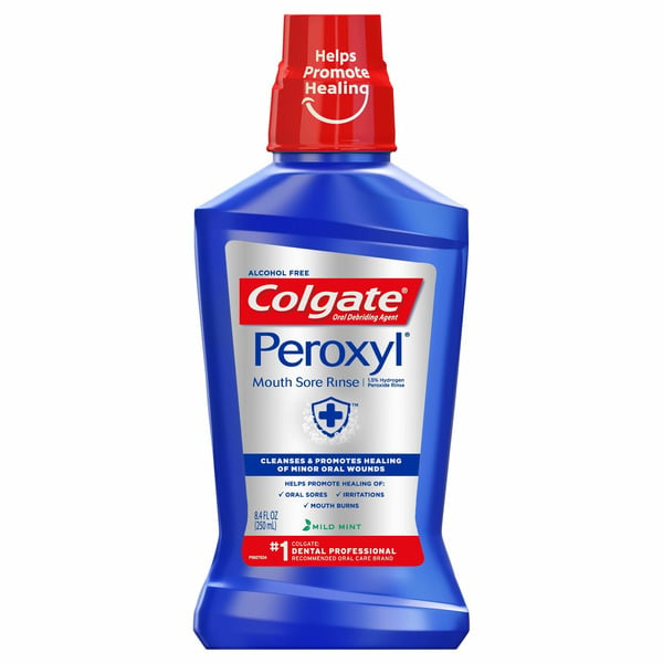 Colgate Peroxyl Mouth Sore Antiseptic Mouthwash, Alcohol Free, Mild Mint hero