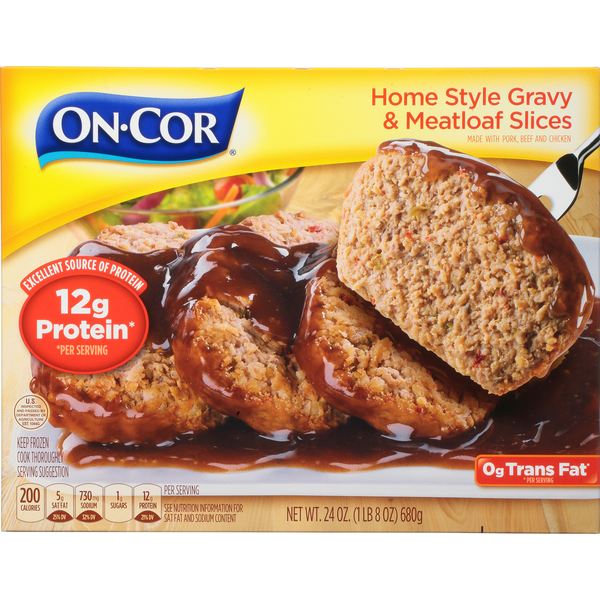 Meals On‑Cor Home Style Gravy & Meatloaf Slices hero