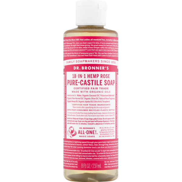 Body Lotions & Soap Dr. Bronner's 18-In-1 Hemp Pure-Castile Soap Rose hero