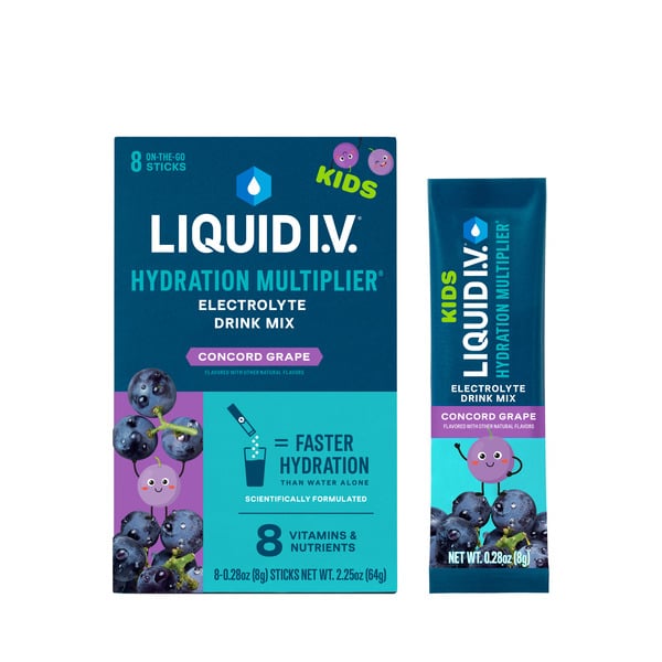 Vitamins & Supplements Liquid I.V. Electrolyte Drink Mix for Kids, Concord Grape hero