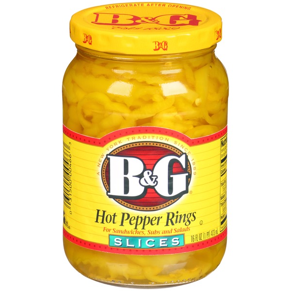 Canned/Jarred Vegetables B&G Pepper Rings, Hot, Slices hero