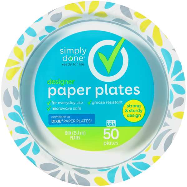 Plates, Bowls, Cups & Flatware Simply Done Designer Paper Plates hero