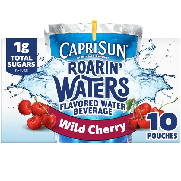 Multipack & Aseptic Juice Capri Sun Wild Cherry Waterfall Naturally Flavored Kids Water Beverage Drink Pouches hero