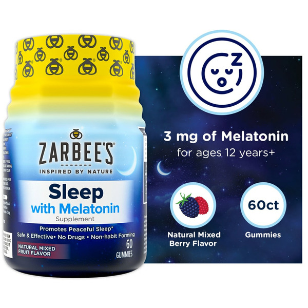 Zarbee’s Sleep with Melatonin Mixed Fruit Flavor Supplement Gummies hero