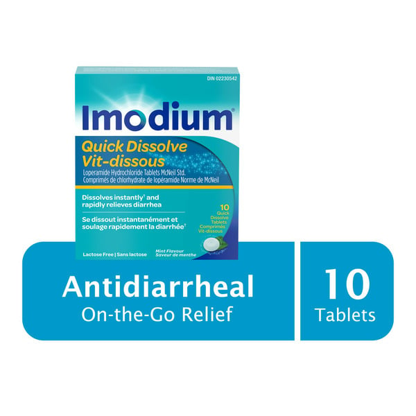 Digestive Health IMODIUM Quick Dissolve Diarrhea Relief Loperamide Hydrochloride Tablets hero