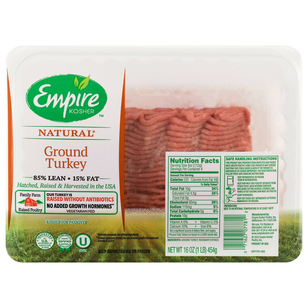 Packaged Meat Empire Turkey, Ground, 85%/15% hero