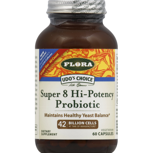 Digestive Aids/Enzymes/Cleanses Flora Probiotic, Super 8 Hi-Potency, Vegetarian Capsules hero