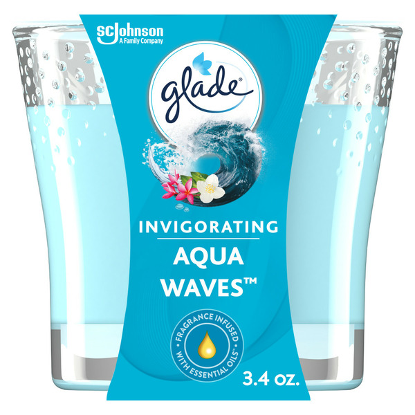 Air Fresheners & Candles Glade® Scented Candle, Aqua Waves, Fragrance Infused with Essential Oils hero