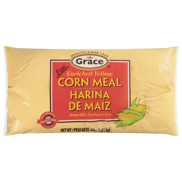 Grains, Rice & Dried Goods Grace Corn Meal, Enriched Yellow, Fine hero