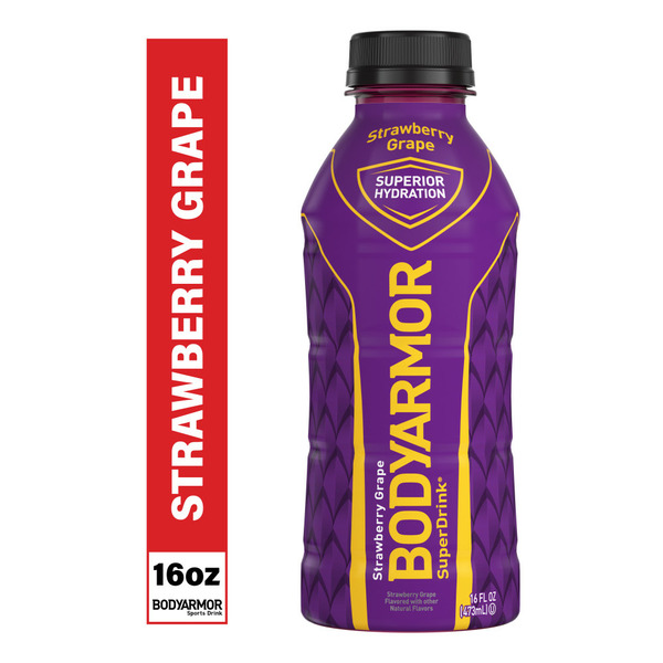 Juice & Nectars BODYARMOR SuperDrink Strawberry Grape Electrolyte Sports Beverage hero