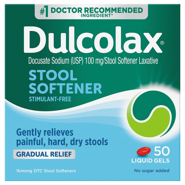 Digestion Dulcolax Stool Softener, Gradual Relief, 100 mg, Liquid Gels hero