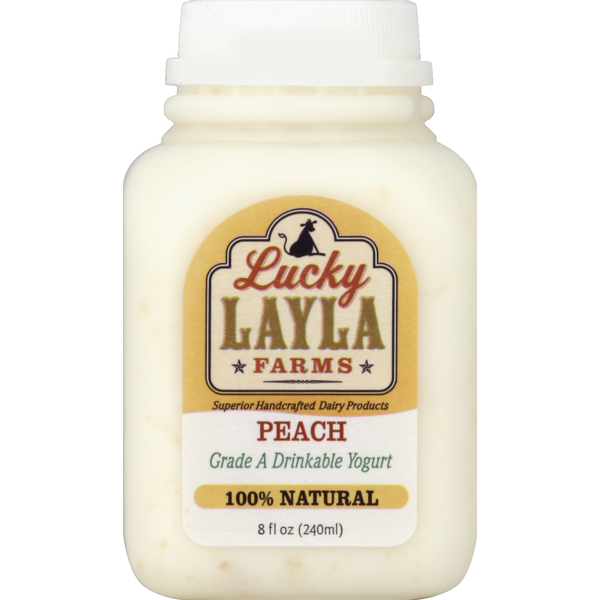 Other Creams & Cheeses Lucky Layla Farms Yogurt, Drinkable, Peach hero