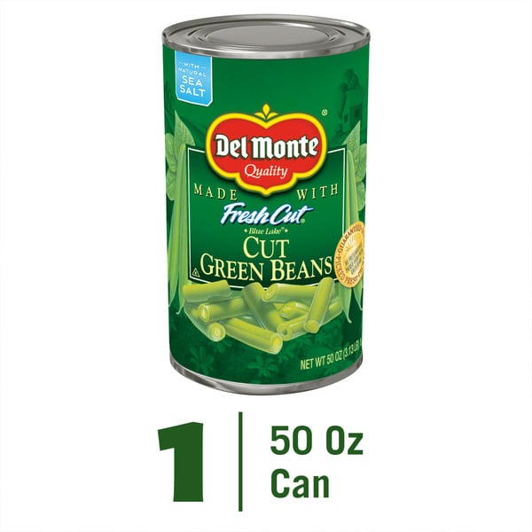 Canned & Jarred Vegetables Del Monte FRESH CUT BLUE LAKE Cut Green Beans, Canned Vegetables hero