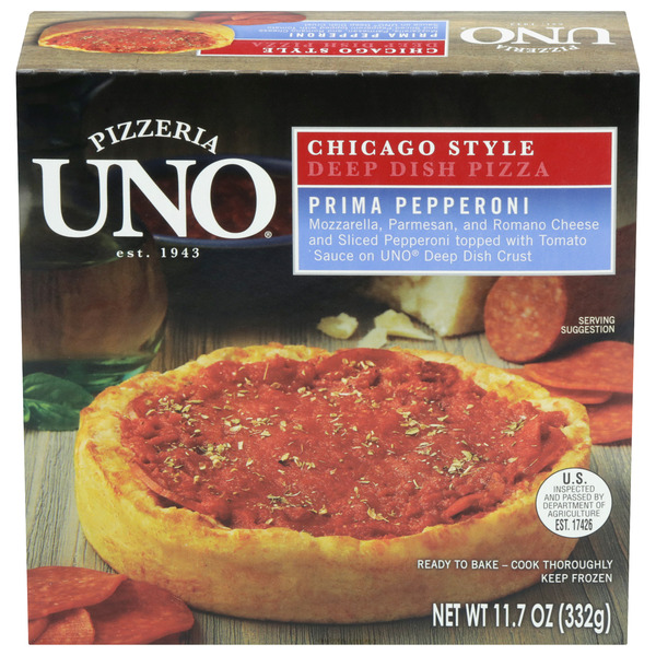 Uno 6 inch Deep Dish Pepperoni Sauce on Top hero