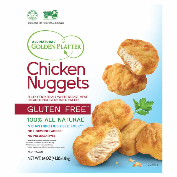 Frozen Meat & Seafood Golden Platter Gluten Free Nuggets, 4 lbs. hero