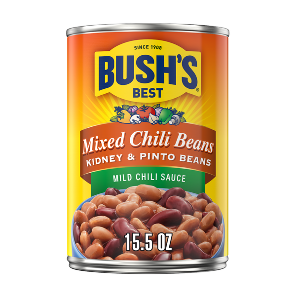 Canned Meals & Beans Bush's Best Mixed Kidney & Pinto Beans in a Mild Chili Sauce hero