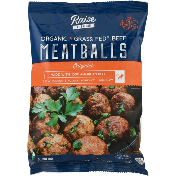 Frozen Meals Raise American Meatballs, Organic, Original hero