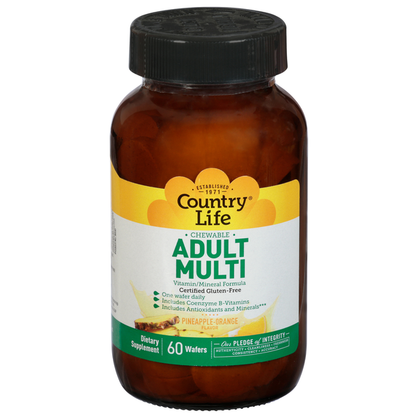 Multi Vitamins Country Life Multi, Adult, Chewable, Pineapple-Orange hero