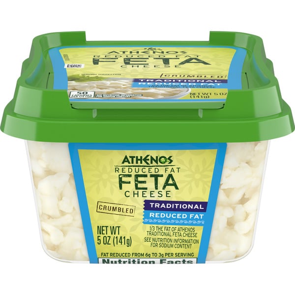 Packaged Cheese Athenos Traditional Crumbled Feta Cheese with Reduced Fat hero