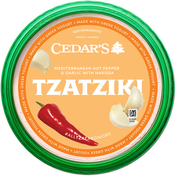 Fresh Dips & Tapenades Cedar's Foods Mediterranean Hot Pepper and Garlic Tzatziki hero