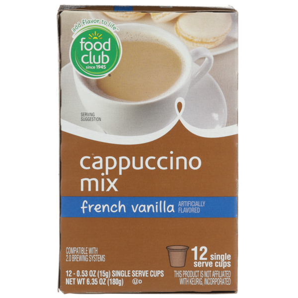 Coffee Food Club French Vanilla Cappuccino Mix Single Serve Cups hero