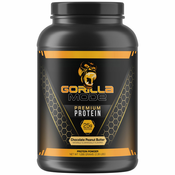 Whey Protein Gorilla Mind Mode Protein Chocolate Peanut Butter Powder hero