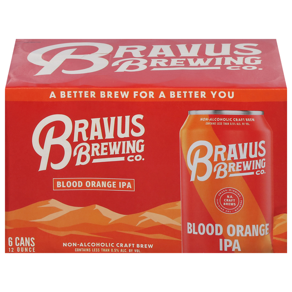 Bravus Brewing Co. Craft Brew, Blood Orange IPA, Non-Alcoholic hero