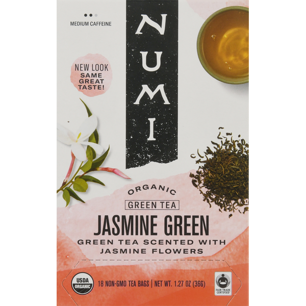 Tea Numi Green Tea, Organic, Jasmine Green, Tea Bags hero