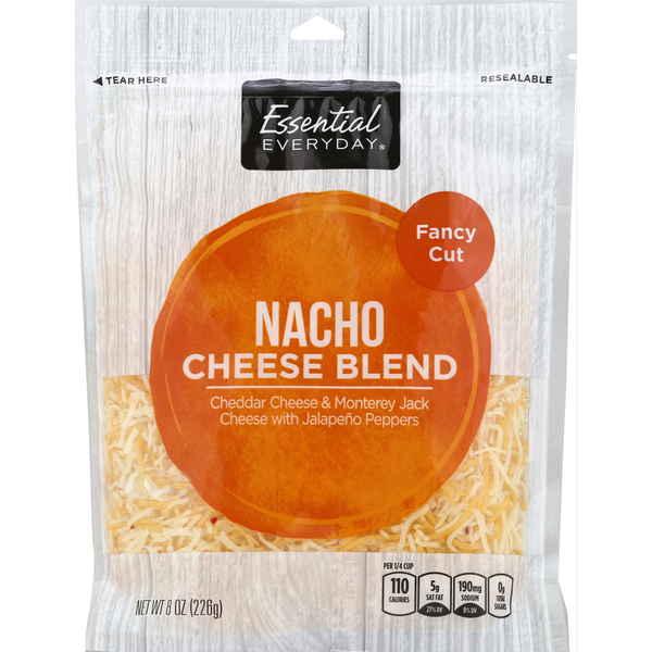 Packaged Cheese Essential Everyday Cheese, Cheese Blend, Nacho, Fancy Cut hero