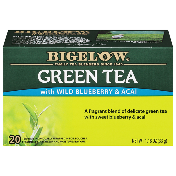 Tea (Loose, Bags and Pods) Bigelow Green Tea with Wild Blueberry & Acai Green Tea Bags hero