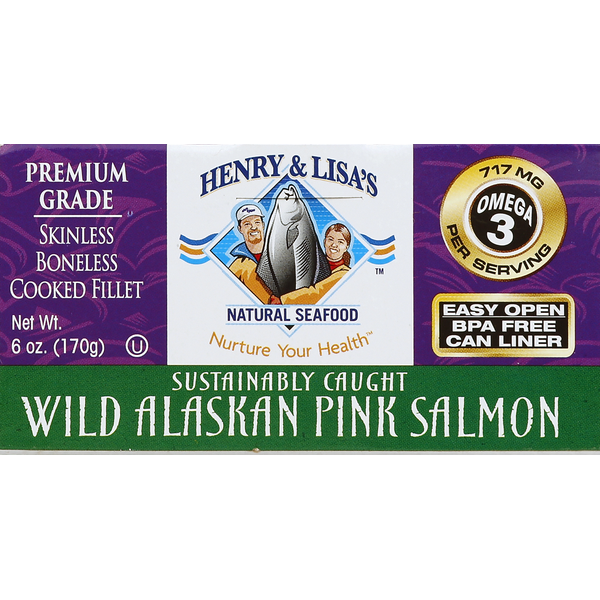 Canned Meat & Seafood Henry & Lisa's Salmon, Wild Alaskan Pink, Cooked Fillet hero