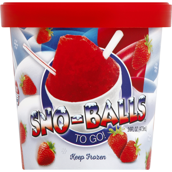 Ice Cream & Ice Sno-Balls To Go Sno-Balls, Classic Strawberry hero