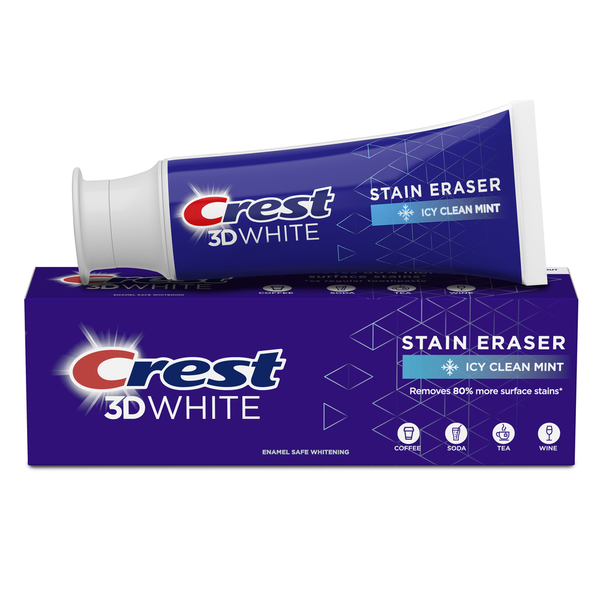 Oral Hygiene Crest 3D White Stain Eraser Toothpaste, Icy Clean Mint hero